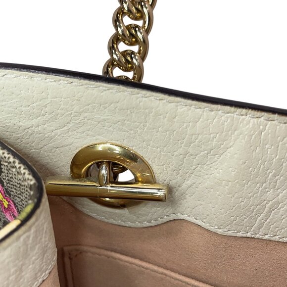 Authentic GUCCI Floral print gg supreme coated canvas small padlock shoulder bag - Picture 11 of 12